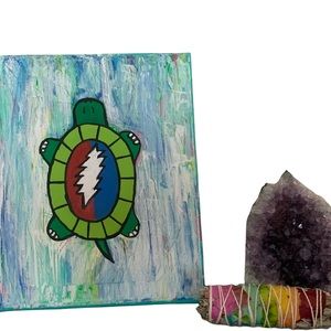 Grateful Dead Turtle Art Work. Handpainted. Wall Decor. Wall Hanging